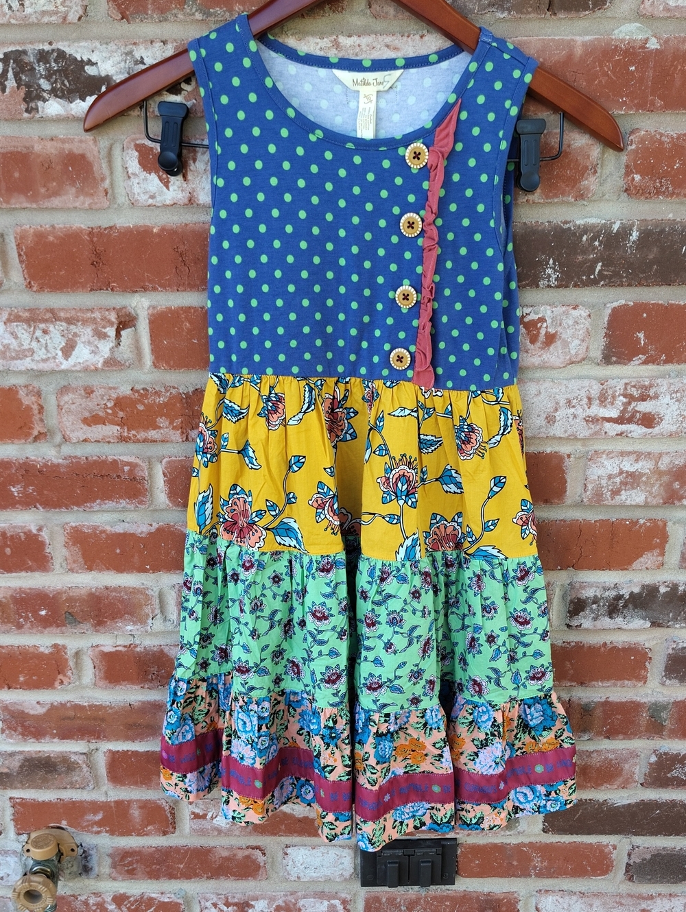 Matilda Jane Wild Heart Patchwork Floral A Line Tiered Dress Size 10 Cotton